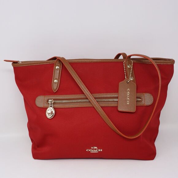 Coach Sawyer Tote F37237 - Classic Red Shoulder Bag - Picture 1 of 9